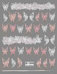 Qianya 5D copo de nieve calado en relieve pegatinas de <span class=keywords><strong>uñas</strong></span>-Icy Bow & Winter Wonderland diseños con pegamento trasero mate para decoración de <span class=keywords><strong>uñas</strong></span> - Product Image 4