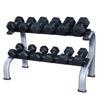 Support pour haltères hexagonaux Hanson - Équipement de rangement commercial robuste, portable et stable pour salle de sport avec fonctions de sécurité