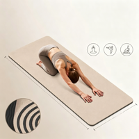 Tapis de yoga TPE de 6 mm, beige, bicolore, style étroit, logo personnalisé, amortissement résistant, protection des articulations