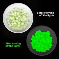 100 perles de pêche lumineuses en plastique phosphorescentes, anti-emmêlement, pour attirer les poissons