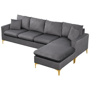 Sofá Moderno y Elegante en Forma de L, Tapizado en Terciopelo, para Sala de Estar - Product Image 3
