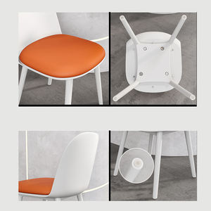 Set di Sedia Bianca a Conchiglia con Cuscino e Tavolo Rotondo per Showroom, Caffè e Stand Espositivi - Product Image 2