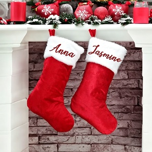 <span class=keywords><strong>Chaussettes</strong></span> de Noël en velours personnalisées avec nom, jouet en peluche doux, poupée en peluche vide, cadeau de Noël pour les plus de 14 ans, vente en gros - Product Image 4