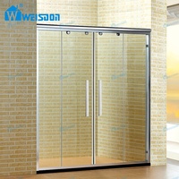 Weisdon nouveau produit en alliage d'aluminium maison hôtel salle de bain encadrée coulissante porte de douche en verre trempé
