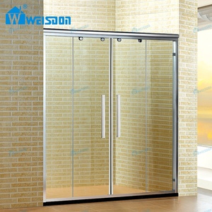 Weisdon nuovo prodotto in lega di alluminio casa <span class=keywords><strong>Hotel</strong></span> bagno incorniciato porta doccia in vetro temperato - Product Image 1