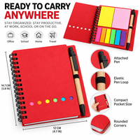 Carnet à spirale personnalisé avec notes adhésives et stylo – Ensemble de papeterie de bureau portable – Cadeau – Fabricant OEM avec logo personnalisé