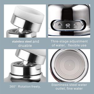 Aireador de Grifo de Cocina Giratorio de 360 Grados, Rociador Ajustable de Modo Dual, Filtro Difusor, Boquilla Ahorradora de Agua, Conector de Grifo de Baño - Product Image 3