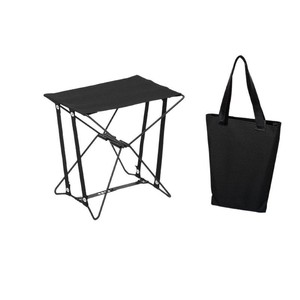 Taburete Plegable Portátil para Exteriores, Silla Compacta y Ligera para Camping, Marco de Metal Negro, 29x28.5x28.5cm - Product Image 4