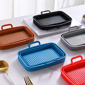 Forro De Silicone Reutilizável Popular Rectangular Air Fryer Cesta Reciclável Food Mat para Grill Baking Tray Borracha <span class=keywords><strong>Home</strong></span> Appliance - Product Image 6