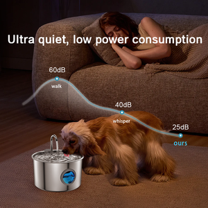 نافورة مياه أوتوماتيكية للحيوانات الأليفة من الفولاذ المقاوم للصدأ فائقة الهدوء سعة 3.2 لتر كبيرة الحجم تعمل بالكهرباء للقطط والكلاب - Product Image 6