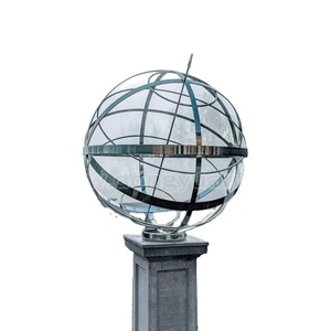 Escultura de Esfera Armilar Moderna Hecha a Mano en Acero Inoxidable 304/316 de Alto Brillo, Tallada con Láser, Decoración de Jardín para Exteriores, Lujo para Centros Comerciales - Product Image 1