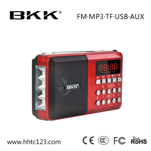 BKK AM/FM Internet Radio Mini Portable Speakers with Music Player Plastic LED Display USB Powered (KK65)