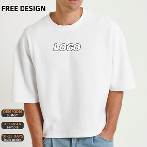 T-Shirt Bianche Oversize da Uomo in 100% Cotone, Personalizzabili con Logo, 250 Gsm, Manica Corta Traspirante - Product Image 1
