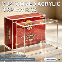 Vitrine horizontale en acrylique pour boîtes de boosters TCG, empilable, épaisseur 5 mm, anti-poussière, écologique, montage facile pour la décoration intérieure