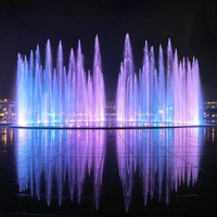 Fontaine musicale professionnelle personnalisée, jets d'eau synchronisés, éclairage LED multicolore, spectacle aquatique extérieur