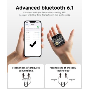 YYK-750 Black TWS Earbuds Wireless In Ear Headphones Active Noise Cancellation <b>Bluetooth</b> 5.3 <b>LED</b> Display Touch Control - Product Image 6