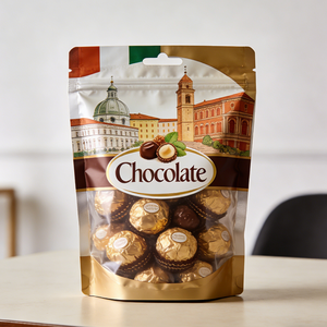 Bolsa com Zíper Vertical à Prova <span class=keywords><strong>de</strong></span> Odores para Doces, Balas <span class=keywords><strong>de</strong></span> Chocolate, Biscoitos, Guloseimas, Chicletes e Suplementos Lácteos, com Estampa Colorida e Acabamento Premium em Folha Metalizada - Product Image 1