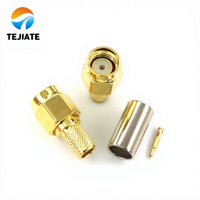 Connecteur RF SMA-J-3.0 à angle droit, broche mâle interne pour câble RG58 50-3, type à sertir et à souder