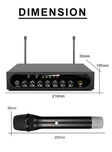 ไมโครโฟนไร้สายพกพาบลูทูธ K5 DSP ปรับเสียงเบสเสียงแหลมได้ พร้อมช่อง USB สำหรับร้องเพลงในโบสถ์และการพูด - Product Image 6