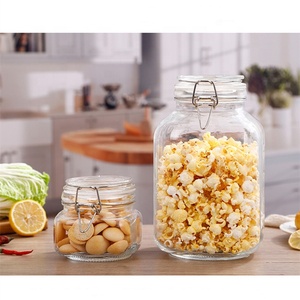 Frascos Redondos Herméticos de <span class=keywords><strong>Vidrio</strong></span> para Alimentos de 500 ml (16 oz), Frascos de Almacenamiento de Alimentos de Acero Inoxidable con Logotipo Impreso para Cocina, Soporte para Frascos de <span class=keywords><strong>Vidrio</strong></span> - Product Image 5