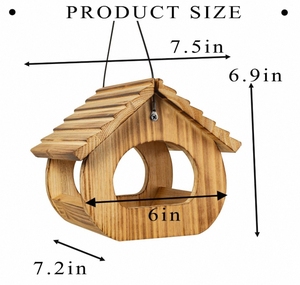 Mangeoires à oiseaux en bois massif <span class=keywords><strong>de</strong></span> forme carrée suspendues à l'extérieur, écologiques, durables et élégantes <span class=keywords><strong>pour</strong></span> les chiens - Product Image 4