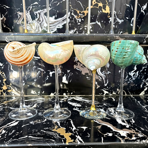 Custom Name Seashell Cocktail <b>Glass</b> Set 2 Personalized Beach Wedding <b>Glasses</b> Handmade Durable Coastal Martini <b>Coupe</b> Gift - Product Image 1