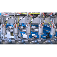 Machine de remplissage automatique linéaire Tirelli Guja 30ml 1000ml, pistons doseurs volumétriques pneumatiques en acier inoxydable et plastique