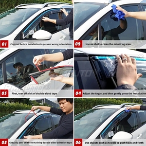 4 déflecteurs de vitres pare-pluie et pare-soleil pour Mitsubishi Outlander 2022 2023, accessoires de protection des portières - Product Image 6