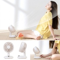 Ventilateur de circulation d'air rechargeable - Ventilateur de bureau portable à faible bruit, alimenté en courant continu