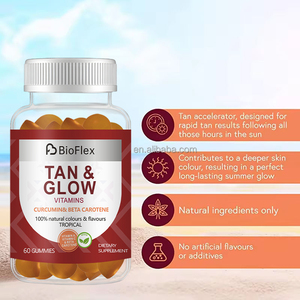 Gummies bronzantes naturelles personnalisées avec logo, à la bêta-carotène, pour usage quotidien, 60 gummies pour une peau éclatante chez la femme - Product Image 2