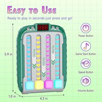 Permainan Ritme Musik dengan Tombol Reaksi, Lampu & Suara, Permainan Tekan Cepat Genggam untuk Anak-Anak, Mainan Fidget, Tantangan Keterampilan