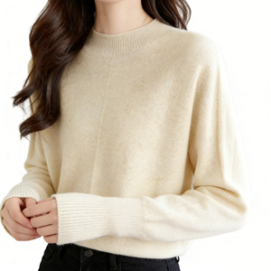 Maglione Invernale a Maniche Lunghe - 100% Lana, Collo Semi-Alto, Pullover in Lana Lavorata a Maglia per Donna - Product Image 5