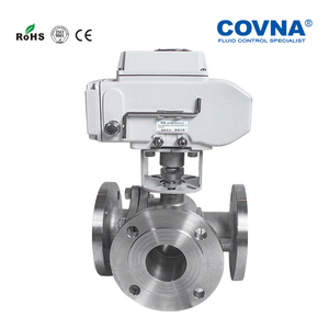 Válvula de Bola Eléctrica COVNA Hk60-Q-TF DN80 de 3 Pulgadas y 3 Vías con Puerto en L, 24 V CC, Acero Inoxidable CF8M, Tipo Brida, Válvula Motorizada - Product Image 2