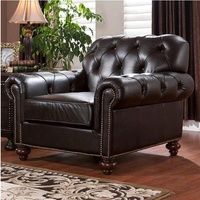 Chinesischer Lieferant Chesterfield Polster-Sofa aus Kunstleder für Wohnzimmer, 3-Sitzer Ledersofa