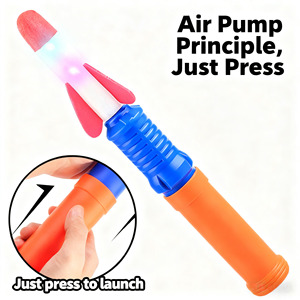 Lanceur de fusées lumineux à air comprimé, actionné à la main, portée 15 mètres, <span class=keywords><strong>jouet</strong></span> fusée en mousse clignotante pour enfants, pour l'extérieur - Product Image 4