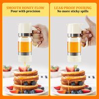 Distributeur de miel en verre No Drip 9 oz beau pot en forme de nid d'abeille et distributeur de sirop d'érable grand décor d'abeille et pot de miel de support