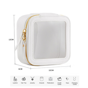 Fashion Custom Eco-Friendly Large PVC Leather Cosmetic Bag Portable Travel Water-proof <strong>for</strong> Pouch Clear <strong>Makeup</strong> <strong>Storage</strong> - Product Image 5