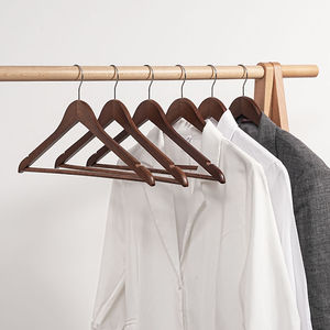 Solid Wood Clothes Hanger Rectangle Non Slip Mark Free Wardrobe Hanger For Adult Clothing Organizer - Product Image 1