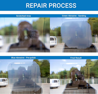 Disque abrasif fin professionnel bleu de 4 pouces, grain 800, pour réparation de rayures sur verre, polissage et restauration de pare-brise automobile, OEM Angle