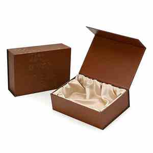 Caja Magnética Plegable Marrón Personalizada, Caja de Embalaje Rígida para Joyería, Cajas de Papel con Forro de Satén y Patrón en Relieve, Venta al Por Mayor - Product Image 2