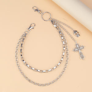 Skull And <b>Cross</b> Waist <b>Chain</b> For Women Hip Hop Style Metal Pendant Decorative Pants <b>Chain</b> Accessory - Product Image 2