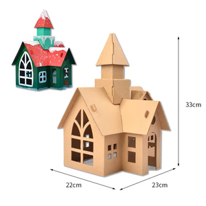 Set di Giocattoli per Disegno 3D Graffiti Sapling, <span class=keywords><strong>Mini</strong></span> Villa Educativa, Casa delle Bambole in Cartone, Costruzione Fai-da-Te e Pittura a Colori per Bambini - Product Image 3