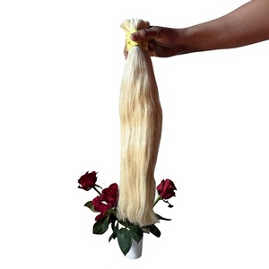 Cheveux humains indiens Remy en vrac, double trame machine, pointes pleines, noir naturel, double tirage - Product Image 1