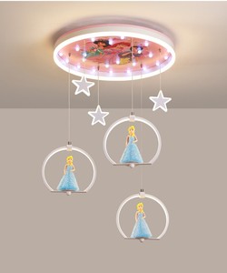 Nuevo estilo moderno redondo Led dibujos animados princesa creativa Led chico habitación lámpara de techo Niño para dormitorio de niños - Product Image 5