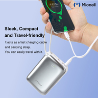 Batteries externes portables Miccell Wholesale 45W 10000mAh à charge rapide avec emballage et câble de charge rapide Type-C