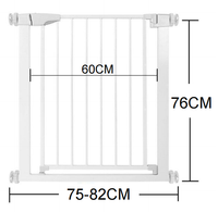Barrière de sécurité pour animaux de compagnie extra large à fermeture automatique, 29,7\"-46\", facile à franchir, barrière d'escalier, 30\" de haut, noire, barrière pour chiens et bébés, porte pressurisée