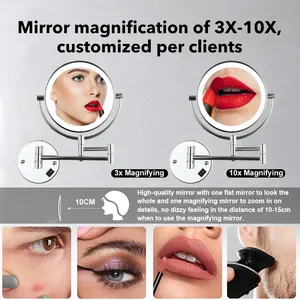 Bestseller Led beleuchteter Make-Up-Spiegel Hersteller neues Badezimmer kosmetisch kompakter vergrößerter wandmontierter Led-Make-Up-Spiegel