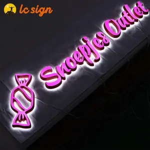 Enseigne LED 3D avec lettres et logo pour magasin de plein air enseigne LED d'entreprise rétroéclairée enseigne LED d'entreprise logo d'extérieur