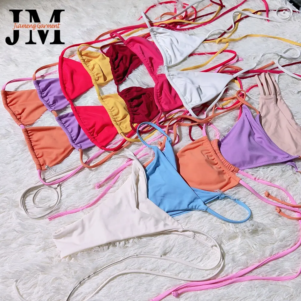 JM customized Women Bikini Swimsuit Mix colors Swimwear Micro Cheeky Bikini For Girls