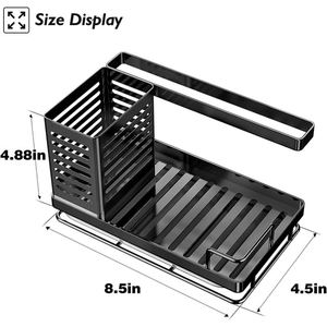 Organisateur de cuisine et salle de bain sous l'évier en acier inoxydable, avec égouttoir pour éponges et plateau de rangement, à prix compétitif - Product Image 2